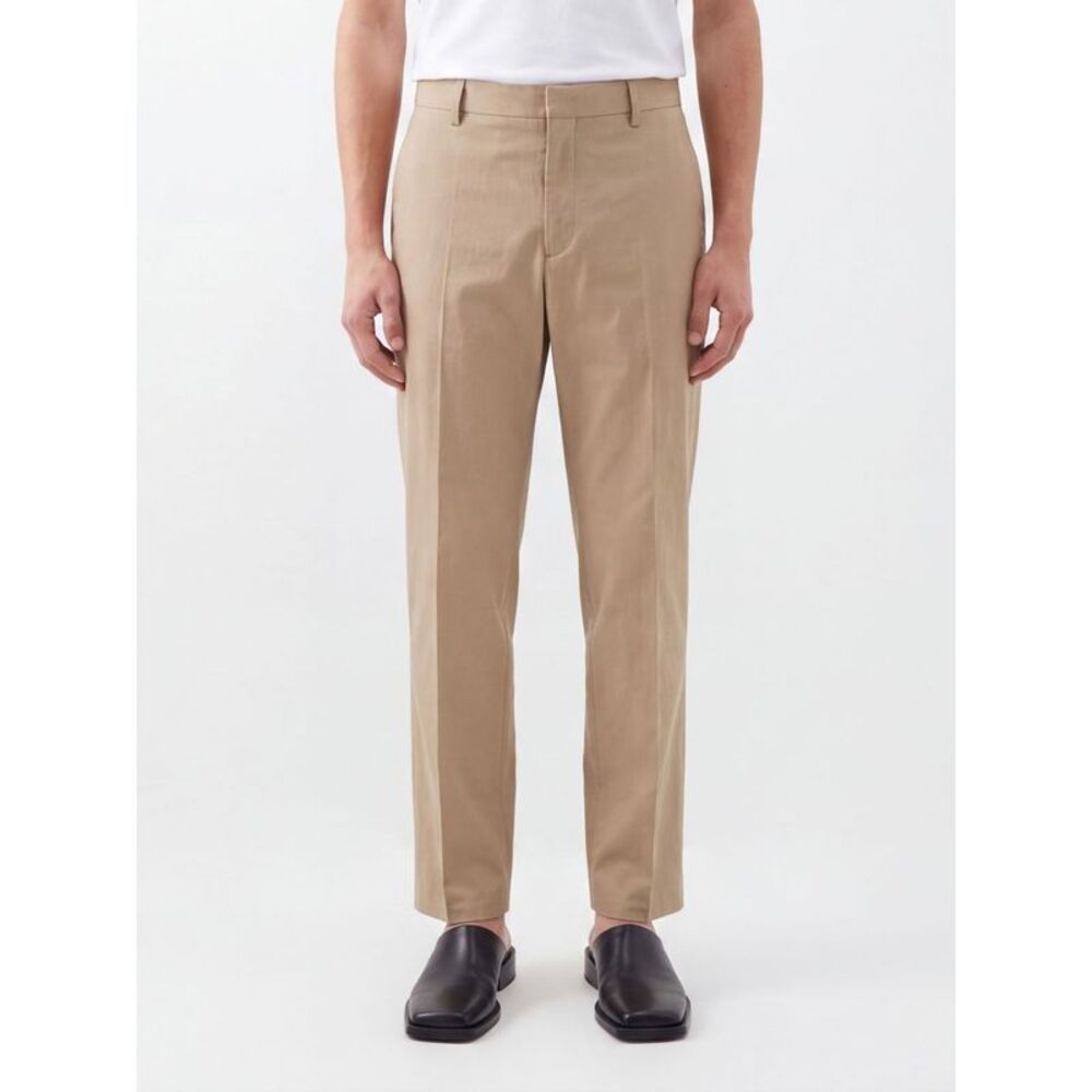 Jil Sander Men Jil Sander Slim Fit Cotton Gabardine Trousers With French Pockets